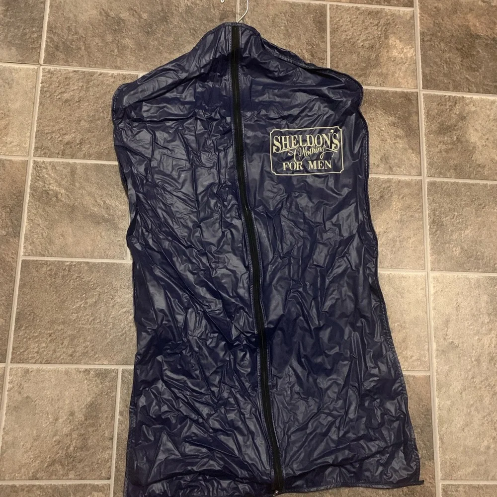 Sheldon’s Clothing For Men Blue Nylon Garment Bag with Hanger